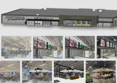 Design with BIM Building Information Modeling (BIM) translates retail store concepts into detailed 3D models, enabling precise coordination of fixtures, finishes, lighting, and signage. It improves visualization, streamlines collaboration, and resolves conflicts early to ensure the final store matches the design intent.